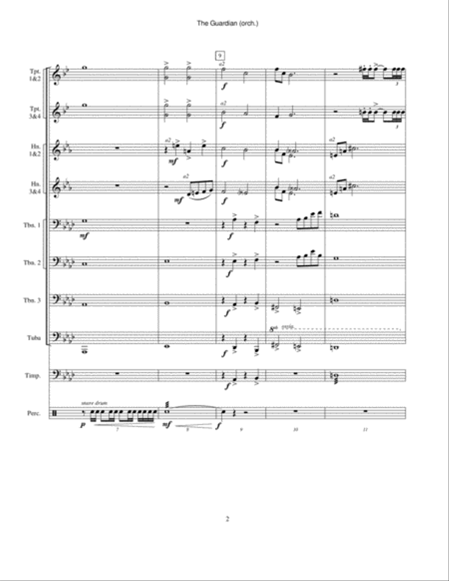 The Guardian (orch. brass version) Full Orchestra scores gallery preview page 2