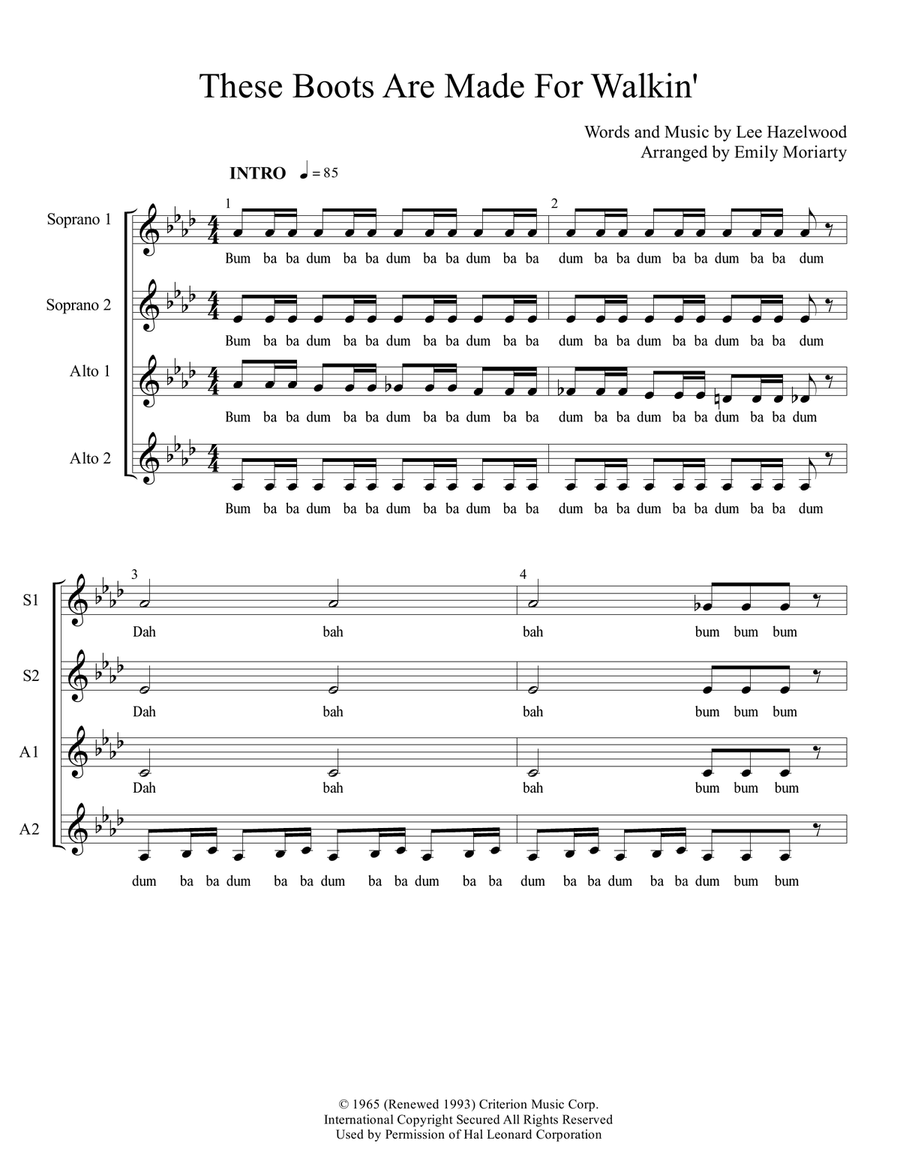 These Boots Are Made For Walkin' SSAA scores gallery preview page 1