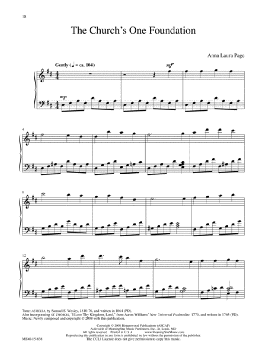 In Christ There is No East or West/The Churchs One Foundation Piano Solo scores gallery preview page 1