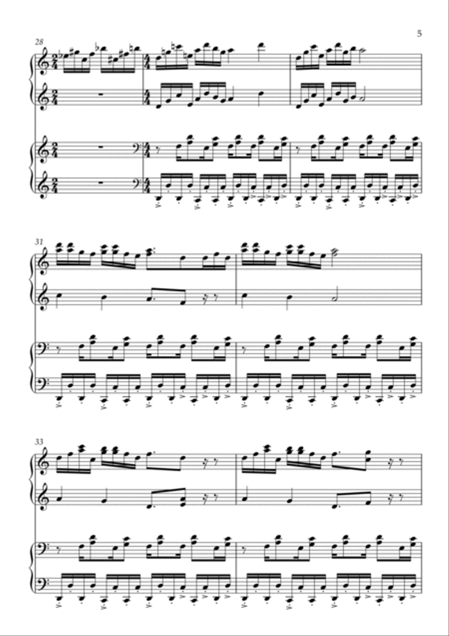 Thomas Crown Affair (Main Title Theme) Piano Duet scores gallery preview page 5