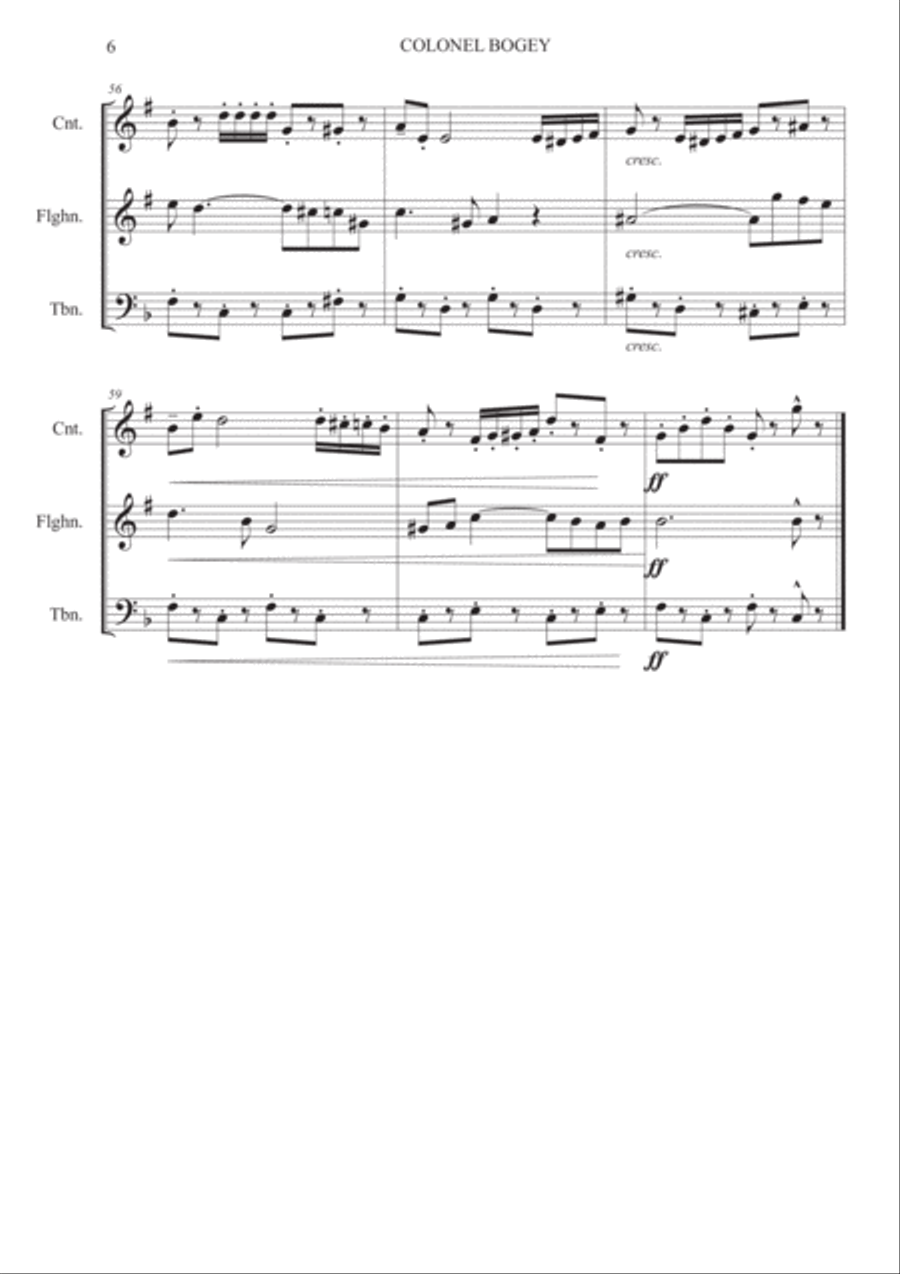 Colonel Bogey - Brass Trio Brass Trio scores gallery preview page 6