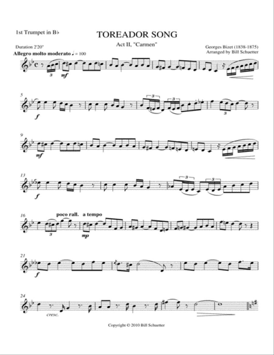 Toreador Song from Carmen Brass Quintet scores gallery preview page 6