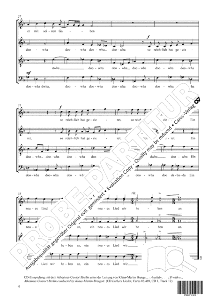 Ein neues Lied wir heben an SSATB scores gallery preview page 5