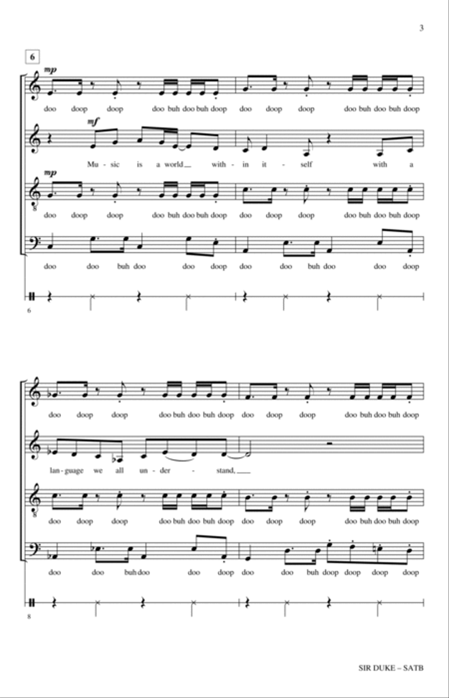 Sir Duke (arr. Paul Langford) 4-Part scores gallery preview page 2