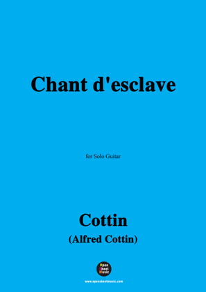 Book cover for Cottin-Chant d'esclave,for Guitar