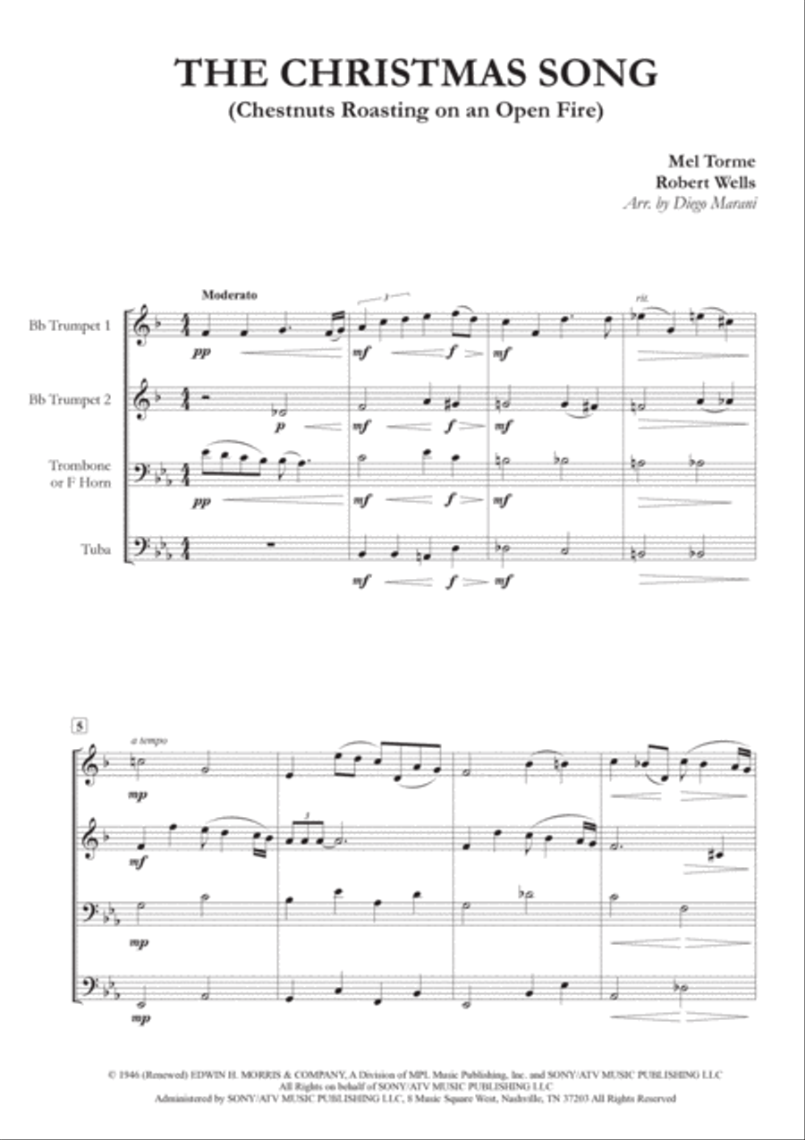 The Christmas Song (chestnuts Roasting On An Open Fire) Brass Ensemble scores gallery preview page 2