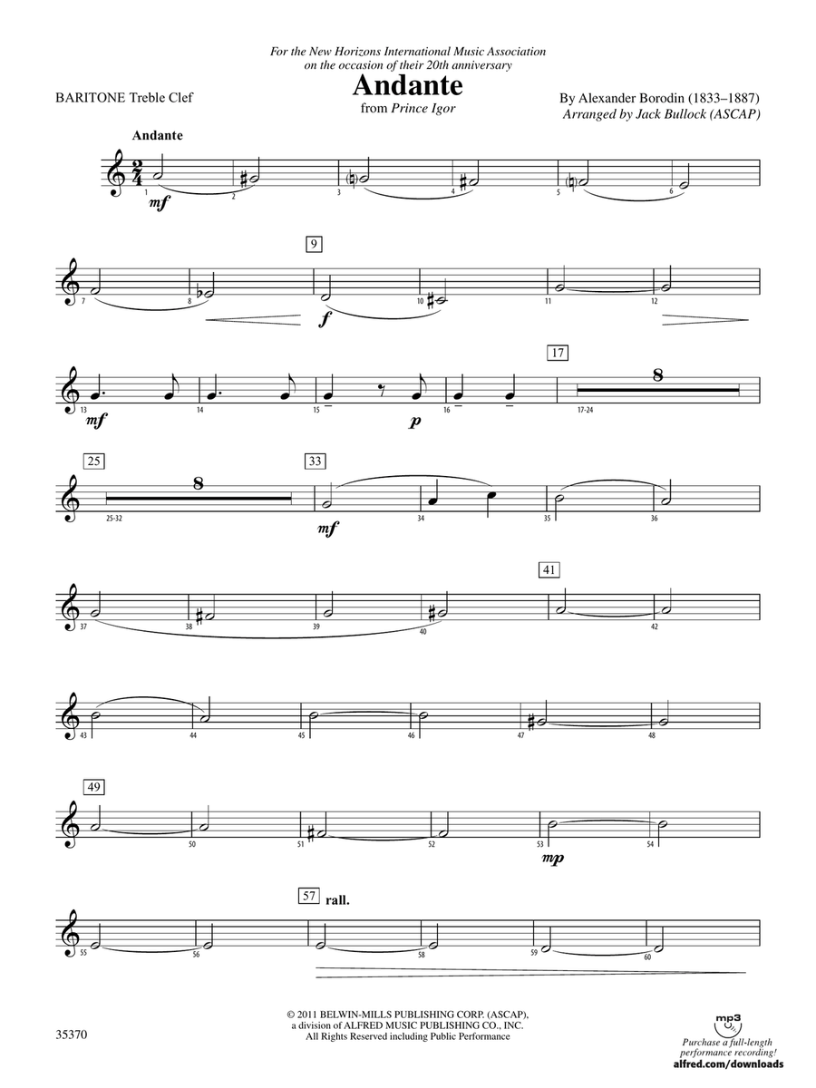 Andante (from Prince Igor): Baritone T.C.