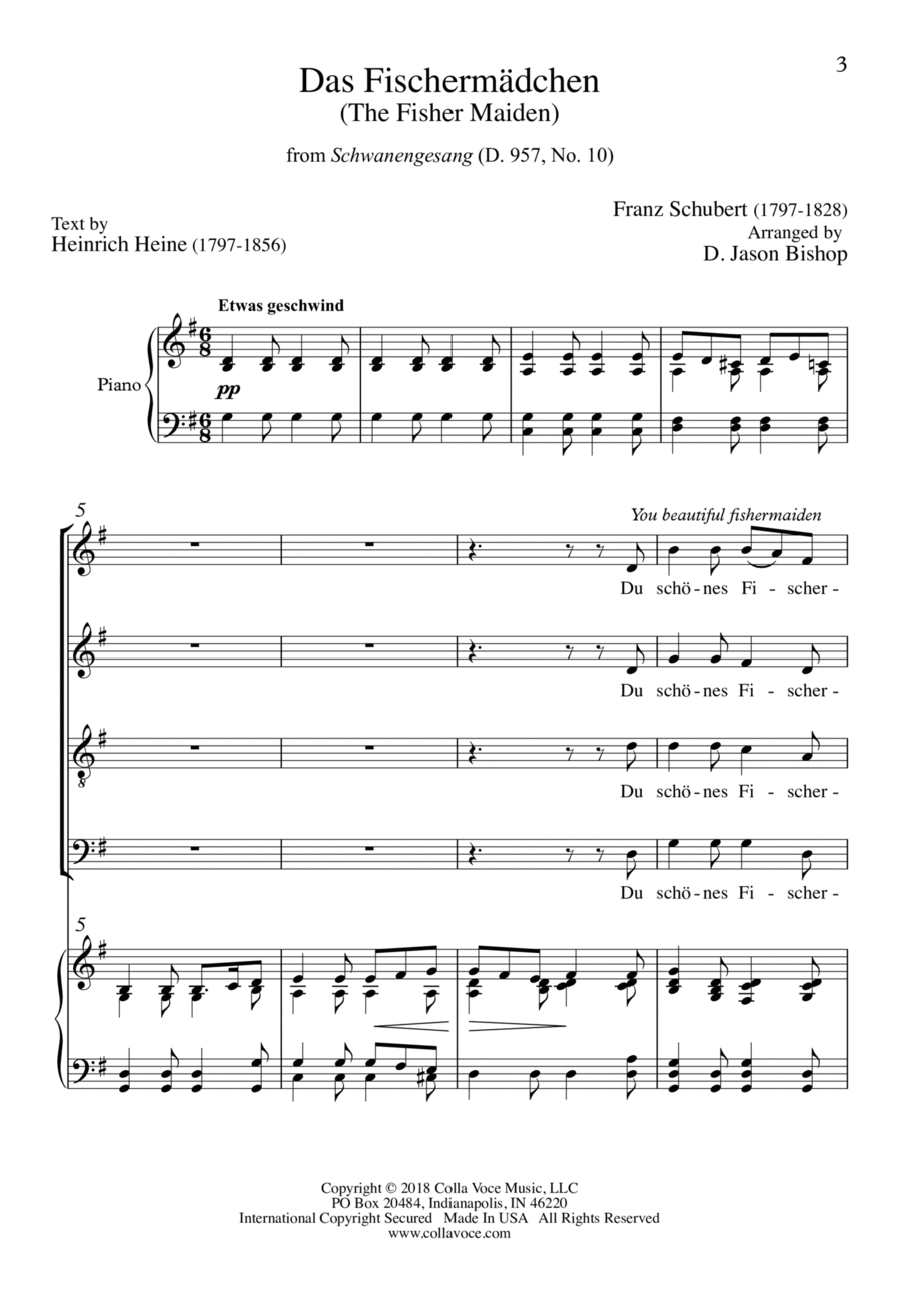 Das Fischermädchen 4-Part scores gallery preview page 1