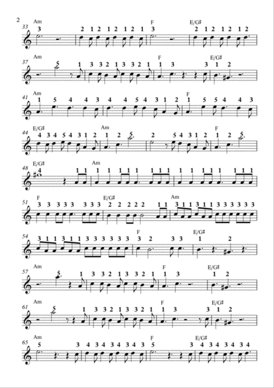 Believer Easy Piano scores gallery preview page 2