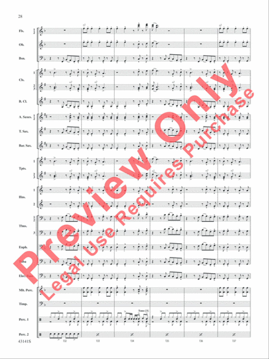 Bruno Mars Greatest Hits Concert Band scores gallery preview page 29