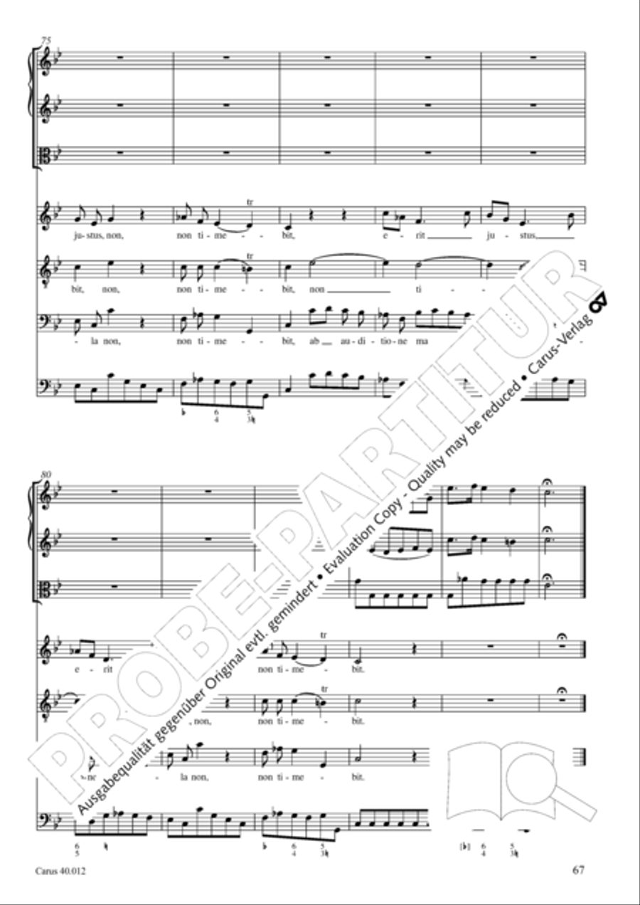 Beatus vir (How blest is he) Psalm 111 4-Part scores gallery preview page 68