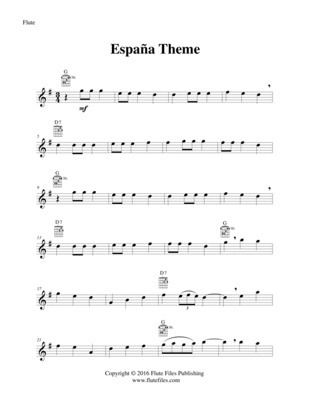 España Theme - Flute Solo with Guitar Chords image number null