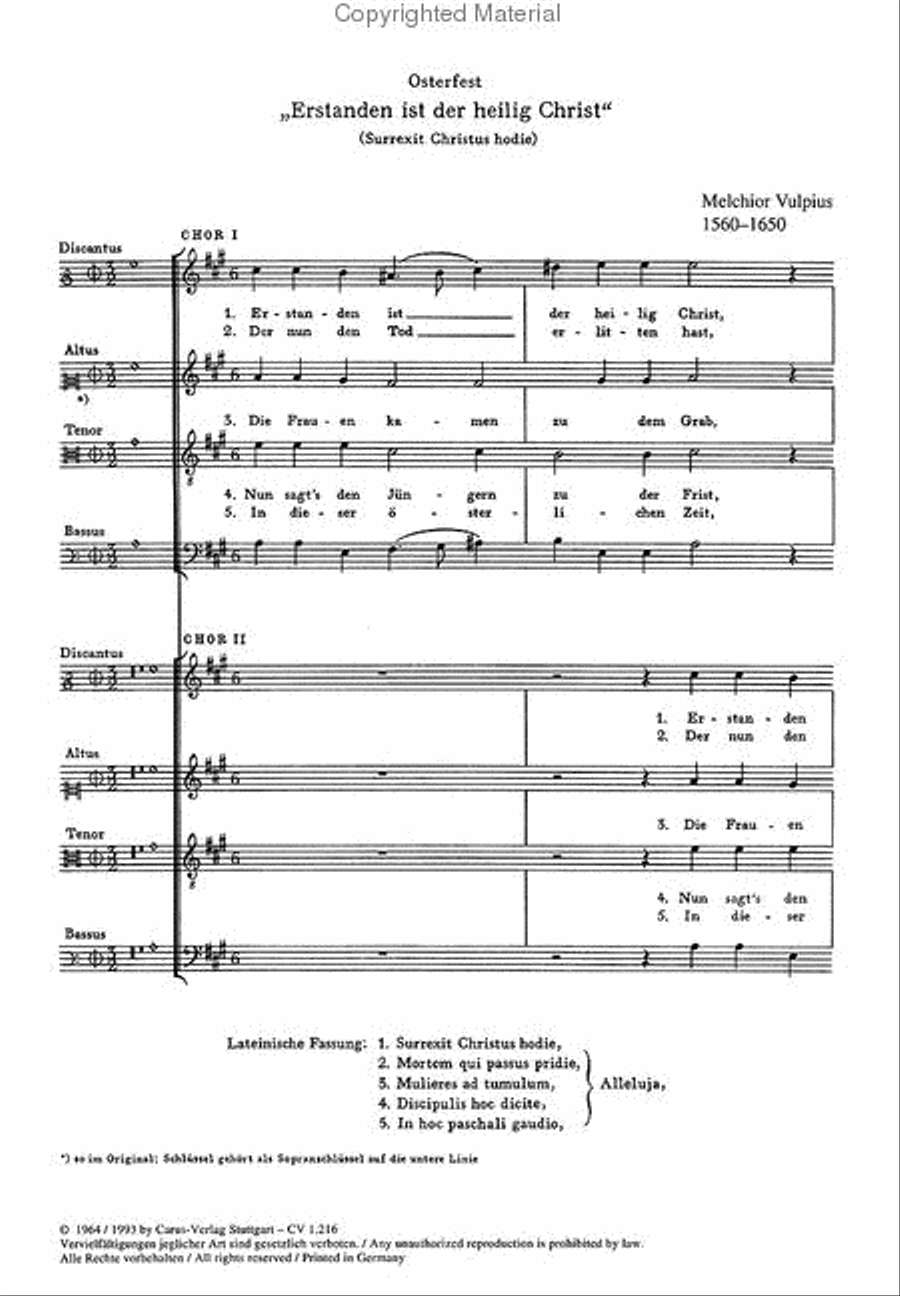 Erstanden ist / Surrexit Christus 4-Part scores gallery preview page 2