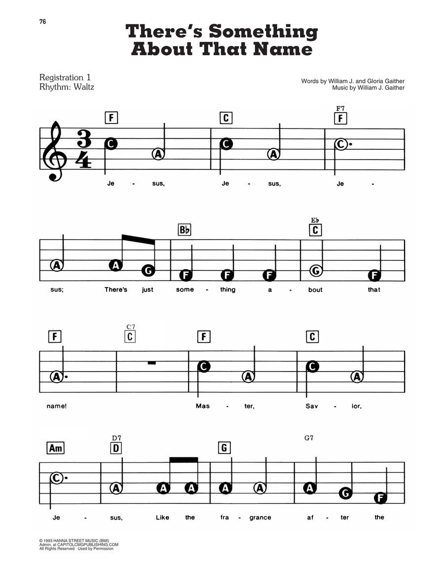 There's Something About That Name Electronic Keyboard scores gallery preview page 1