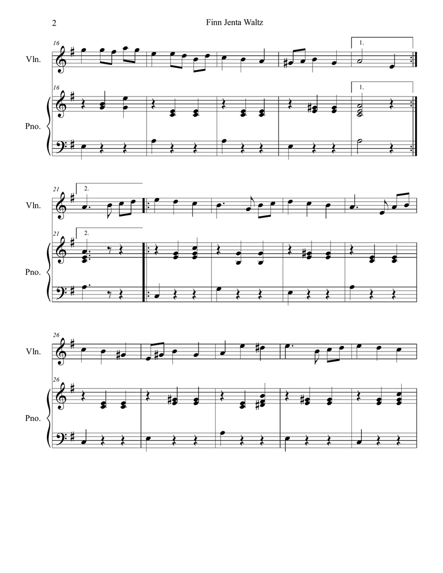 Finn Jenta Violin Solo scores gallery preview page 2