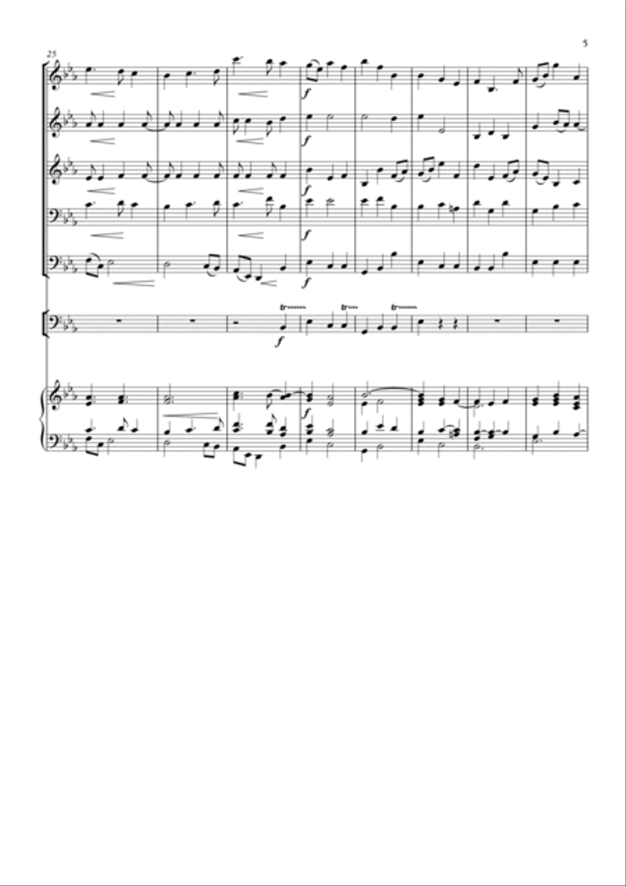 Nimrod, for Brass Quintet, Timpani and Organ Horn scores gallery preview page 5