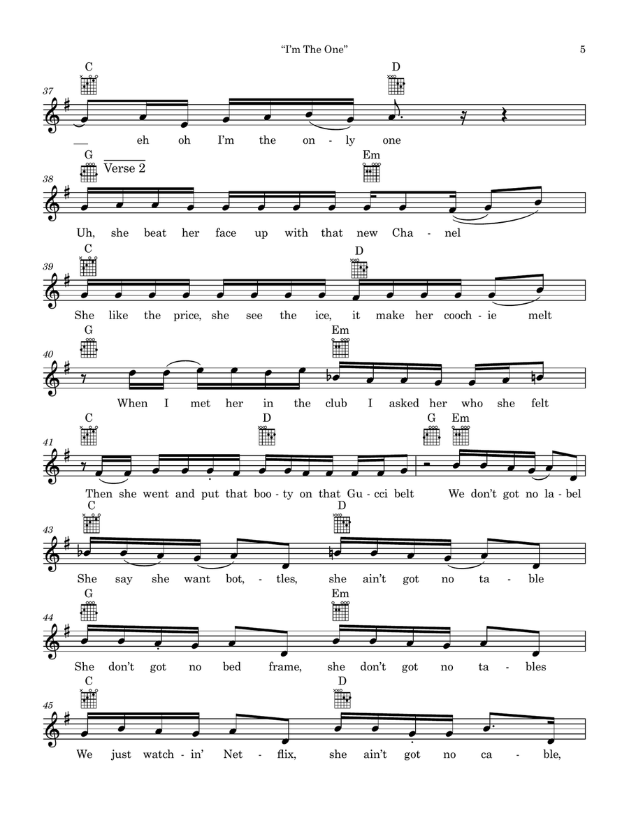 I'm The One Piano scores gallery preview page 5