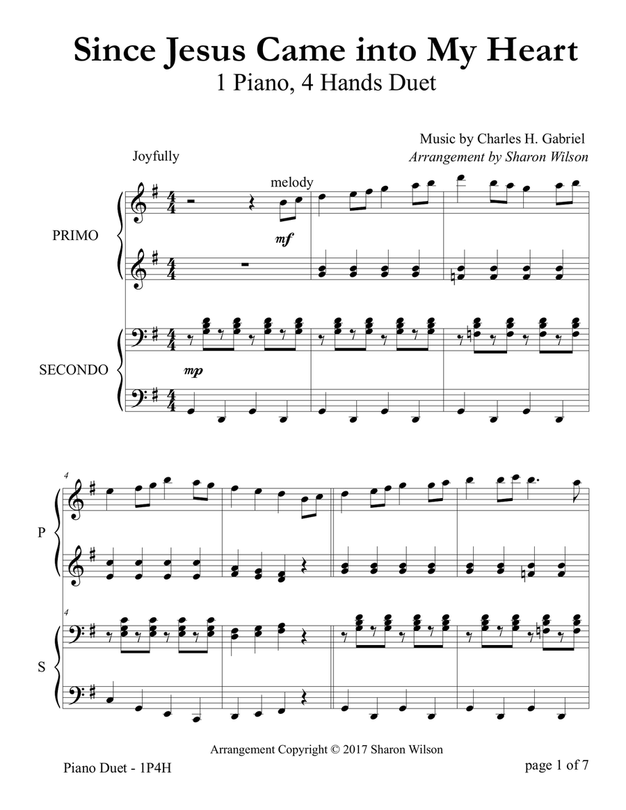 Since Jesus Came into My Heart (1 Piano, 4 Hands Duet) 1 Piano, 4-Hands scores gallery preview page 5