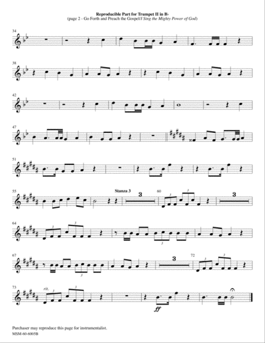 Go Forth and Preach the Gospel I Sing the Mighty Power of God Choir scores gallery preview page 6