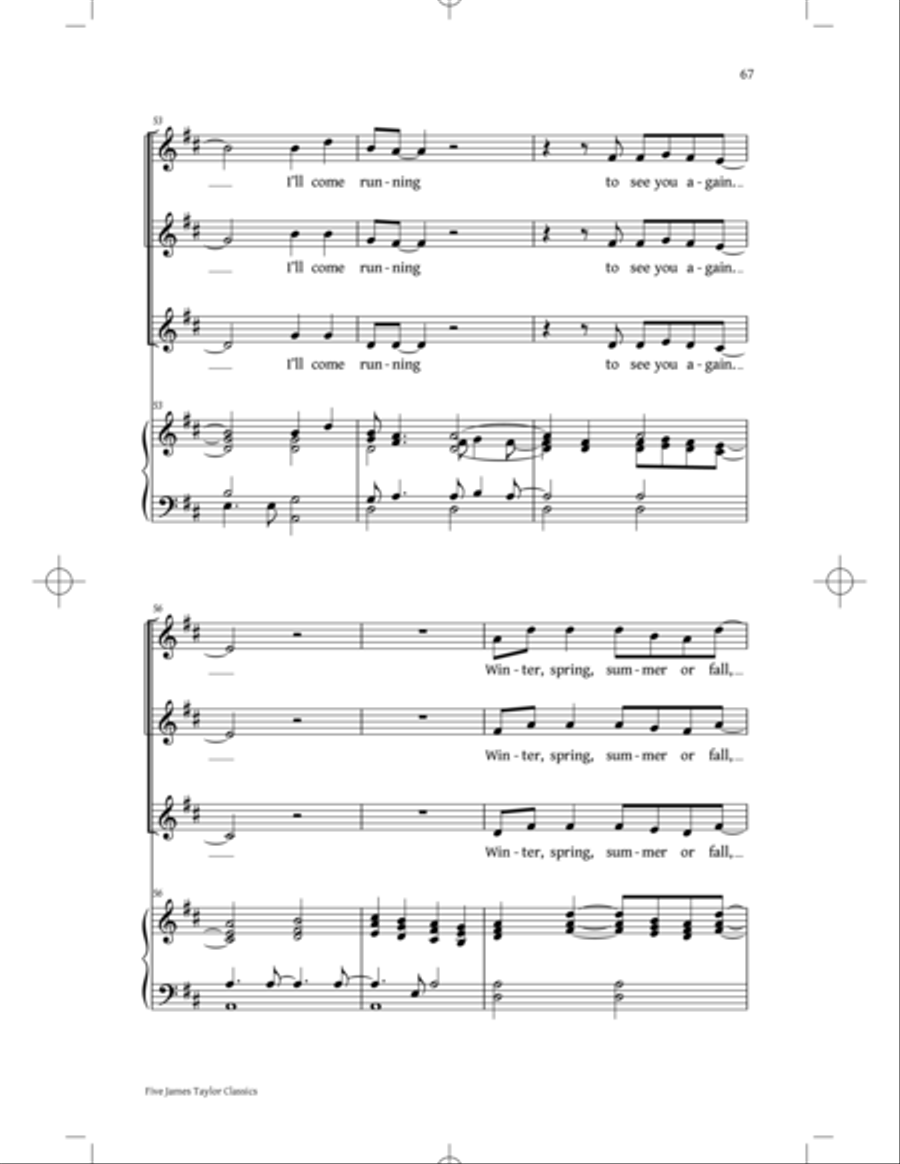 You've Got A Friend: Five James Taylor Classics SSA scores gallery preview page 65