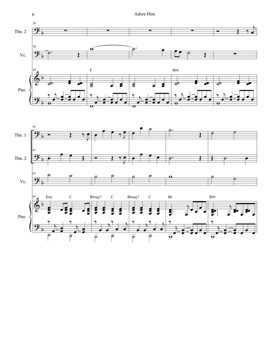 Adore Him Trombone Duet scores gallery preview page 6