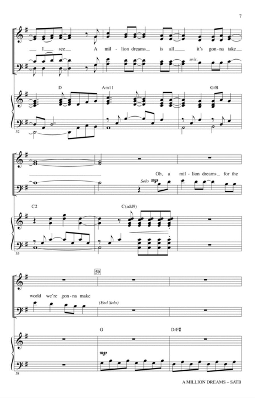 A Million Dreams (from The Greatest Showman) (arr. Mac Huff) 4-Part scores gallery preview page 6