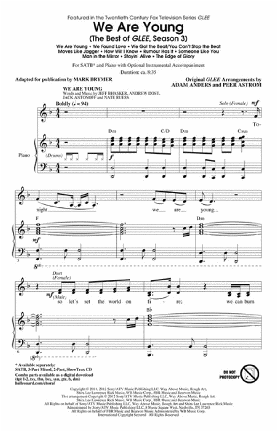 We Are Young 4-Part scores gallery preview page 2