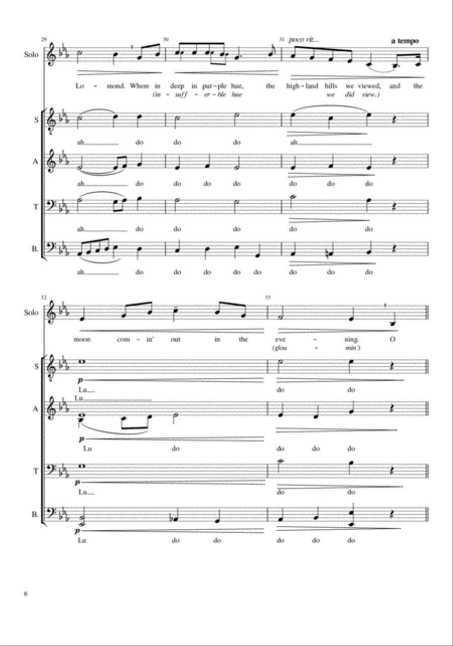 Loch Lomond (SATB) 4-Part scores gallery preview page 6