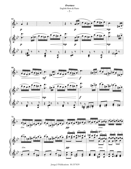Tchaikovsky: Overture from Nutcracker Suite for English Horn & Piano image number null
