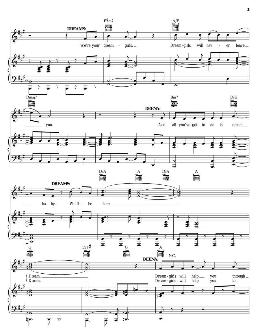 Dreamgirls Piano, Vocal, Guitar scores gallery preview page 3