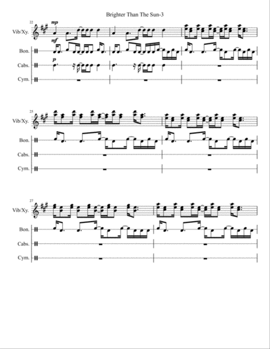 Brighter Than The Sun Percussion Ensemble scores gallery preview page 3
