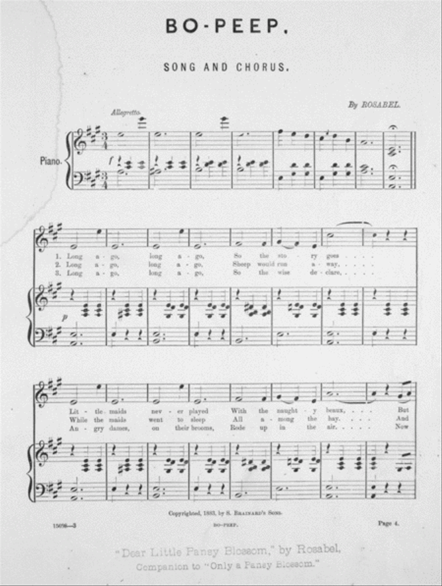 Bo-Peep. Song and Chorus Choir scores gallery preview page 2