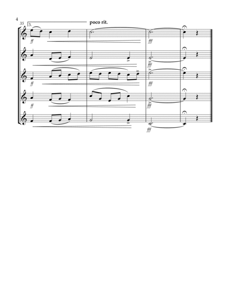 Thaxted (hymn tune based on excerpt from "Jupiter" from The Planets) (Bb) (Euphonium Quintet) (Trebl image number null