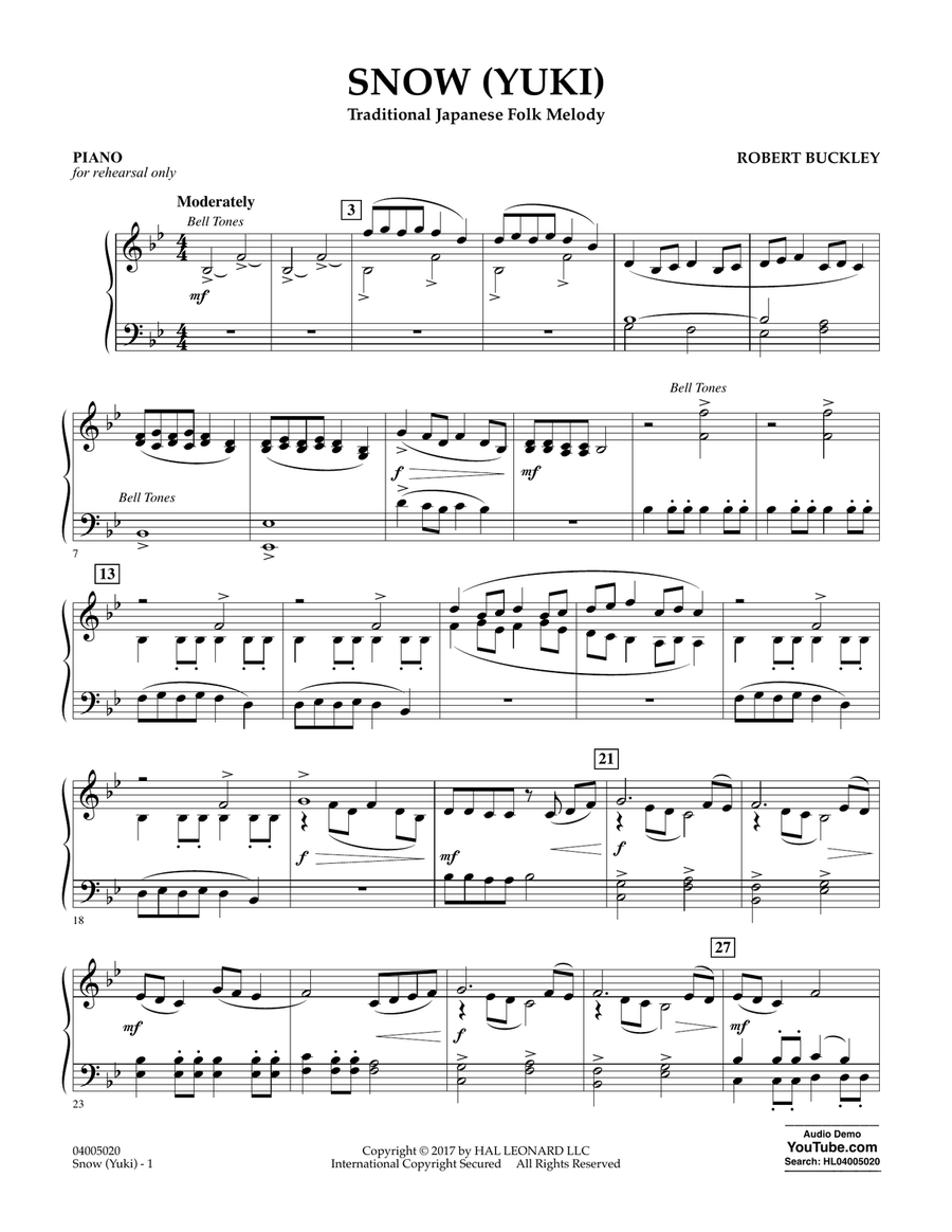 Snow (Yuki) - Piano Concert Band scores gallery preview page 1