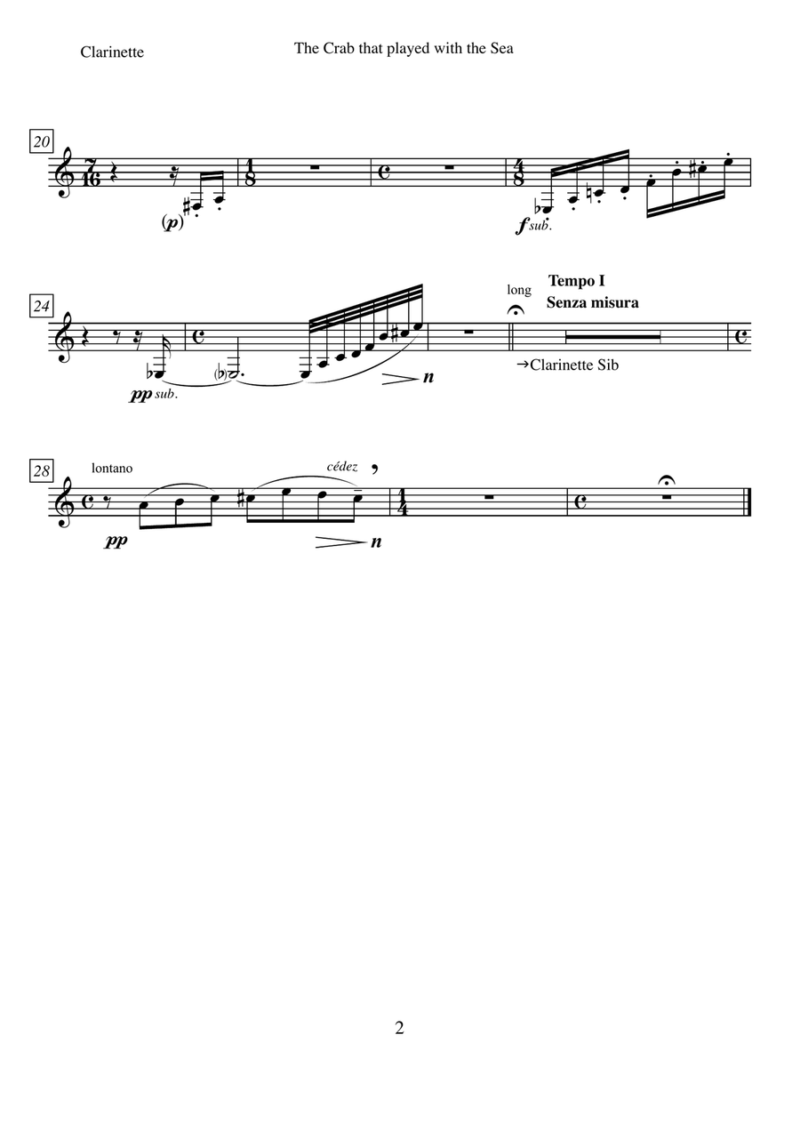 Just so Pieces - The Crab that Played with the Sea, Op.18a - set of parts Large Ensemble scores gallery preview page 2