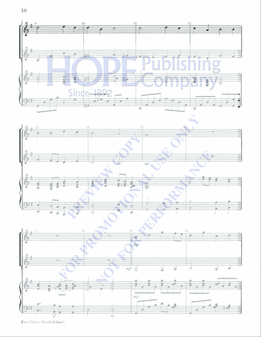 Four Classic Handbell Duets Percussion scores gallery preview page 10