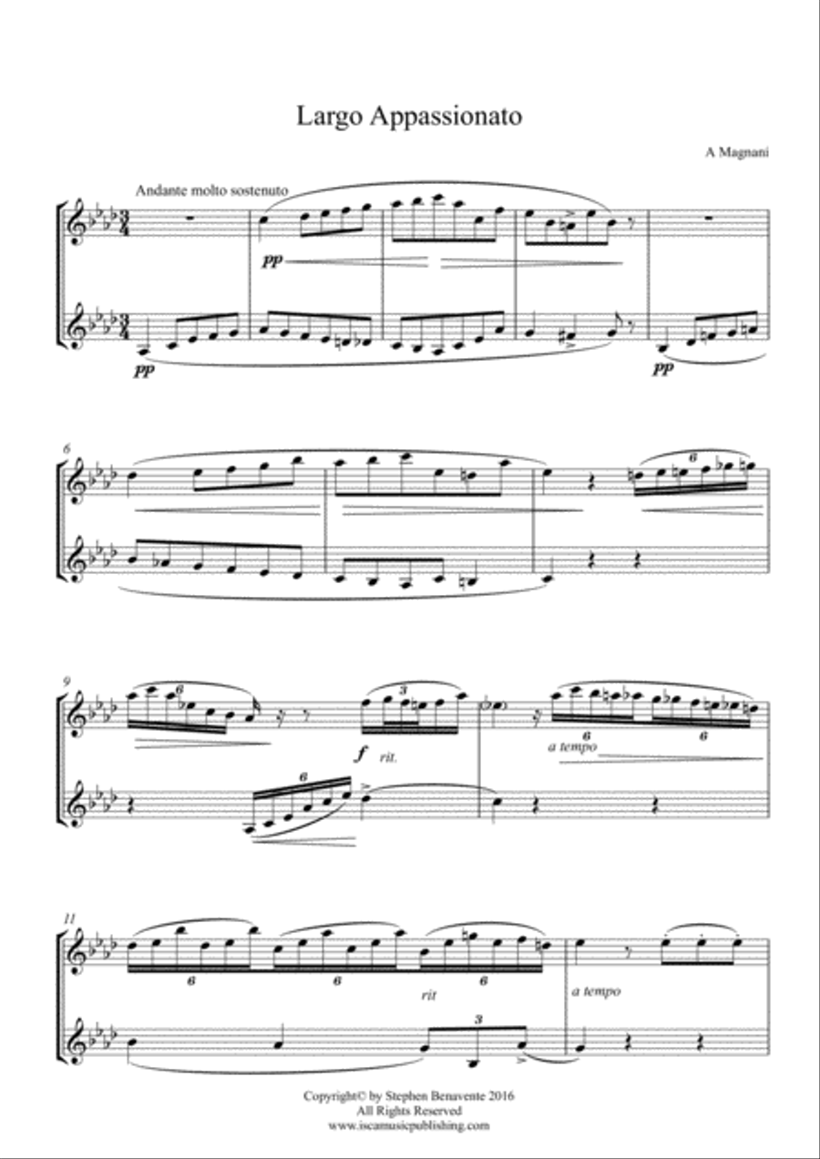 Largo appassionato Clarinet Duet scores gallery preview page 1