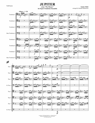 Jupiter from The Planets for 8-part Trombone Ensemble