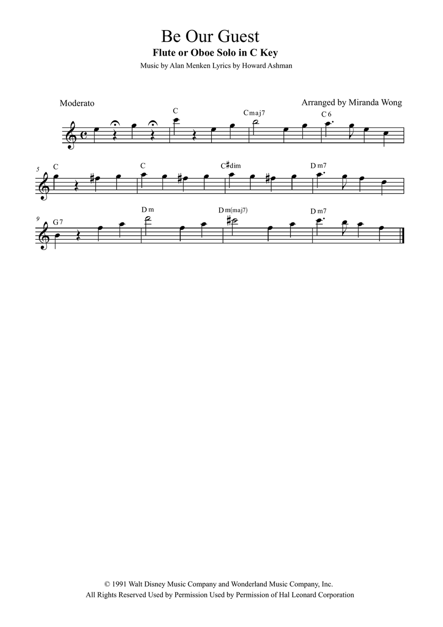Be Our Guest Woodwind Duet scores gallery preview page 1