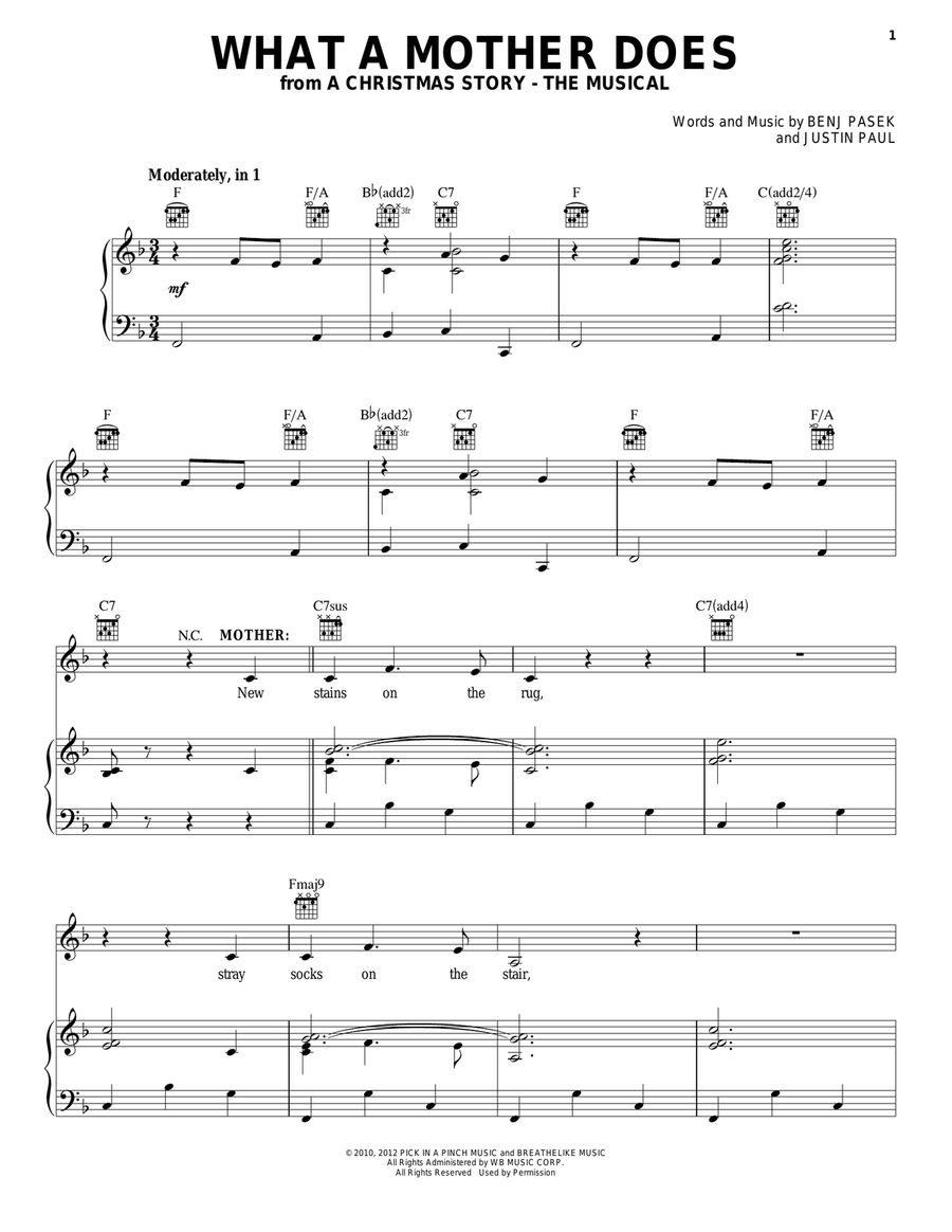 What A Mother Does What A Mother Does Piano, Vocal, Guitar scores gallery preview page 1