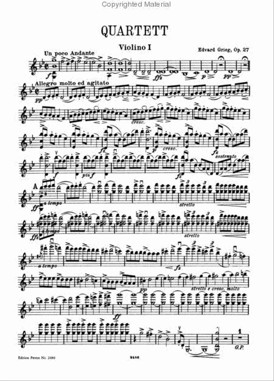 String Quartet in G Minor, Opus 27 String Quartet scores gallery preview page 2