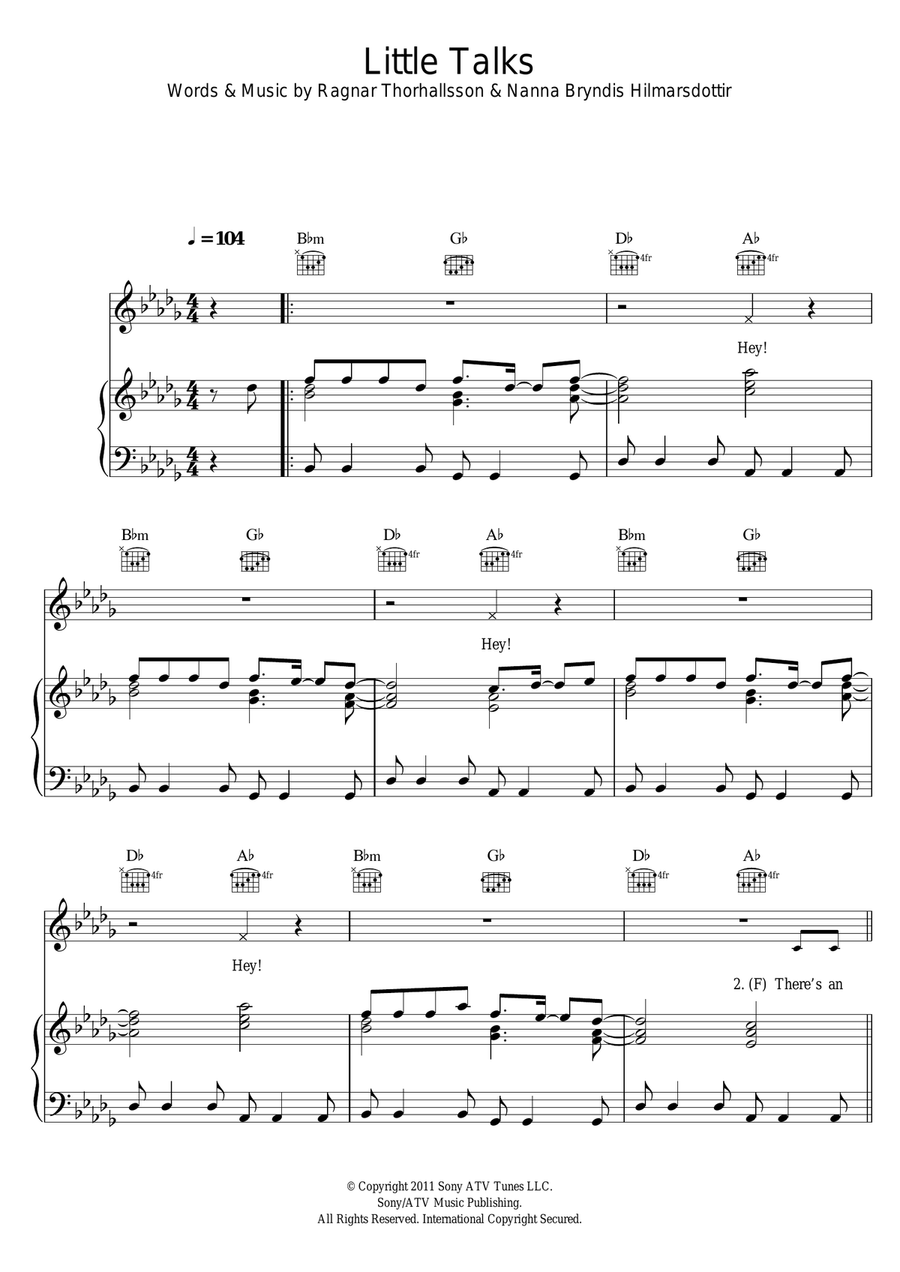 Little Talks Little Talks Guitar scores gallery preview page 1
