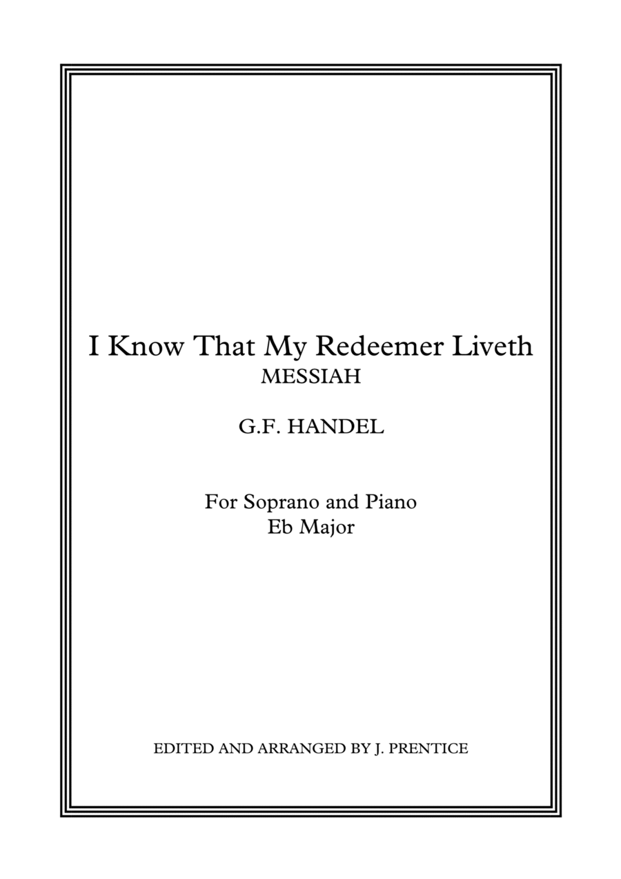 I Know That My Redeemer Liveth - Messiah (Eb Major) Soprano Voice scores gallery preview page 1