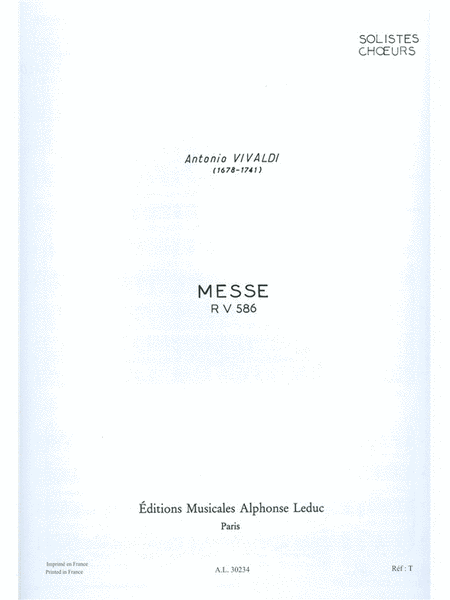 Messe Rv586 (choral-mixed Accompanied)
