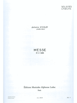 Book cover for Messe Rv586 (choral-mixed Accompanied)