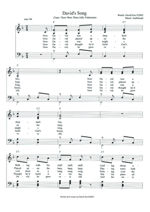 David's Song (accompaniment and lead sheet)