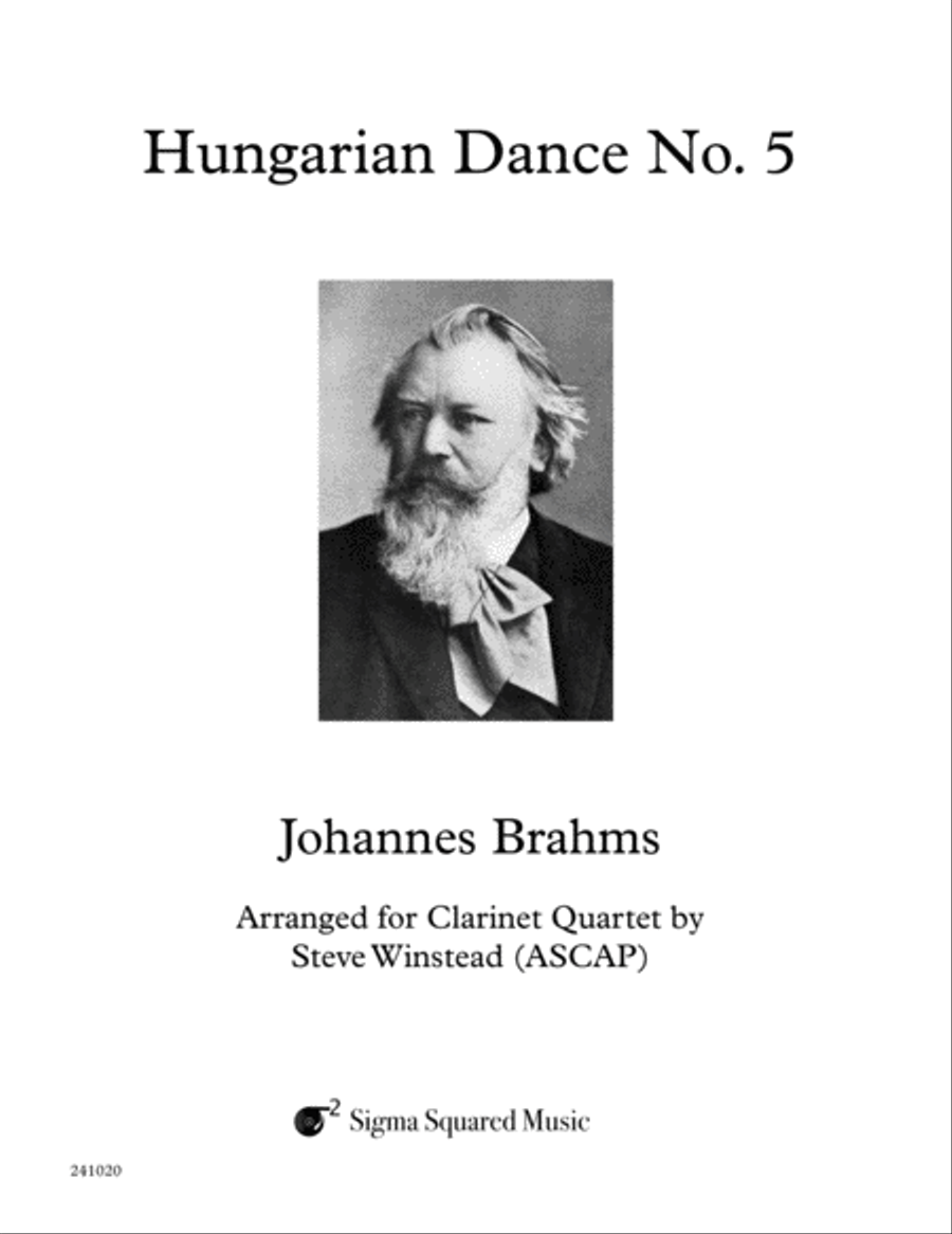 Hungarian Dance No. 5 for Clarinet Quartet or Choir Choir scores gallery preview page 1