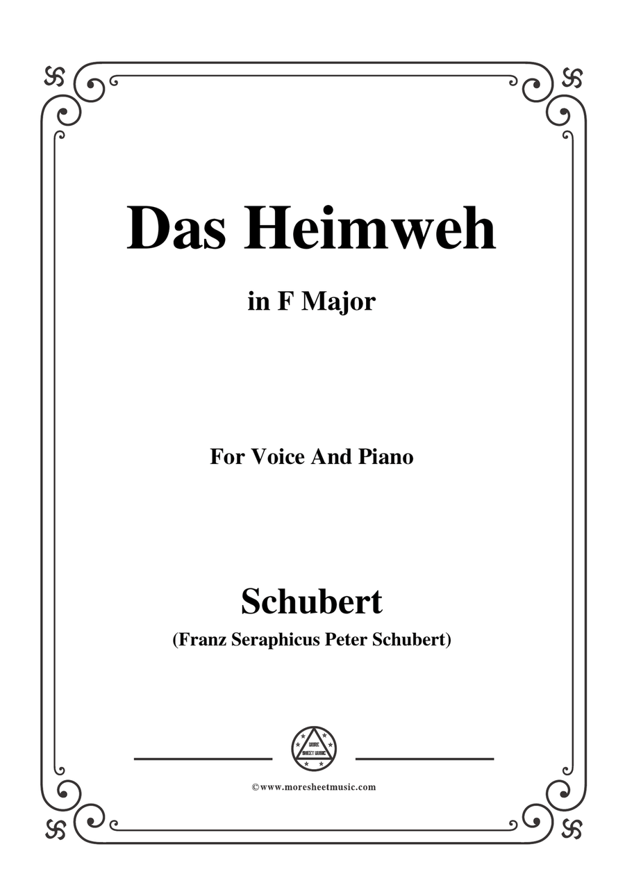 Schubert-Das Heimweh,in F Major,for Voice&Piano