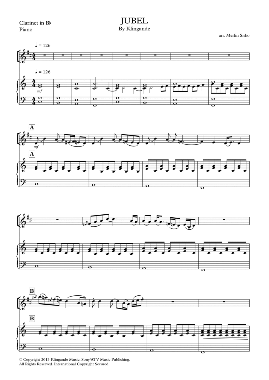 Jubel B-Flat Clarinet scores gallery preview page 1