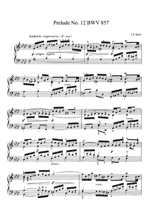 Bach Prelude and Fugue No. 12 BWV 857 in F Minor. The Well-Tempered Clavier Book I